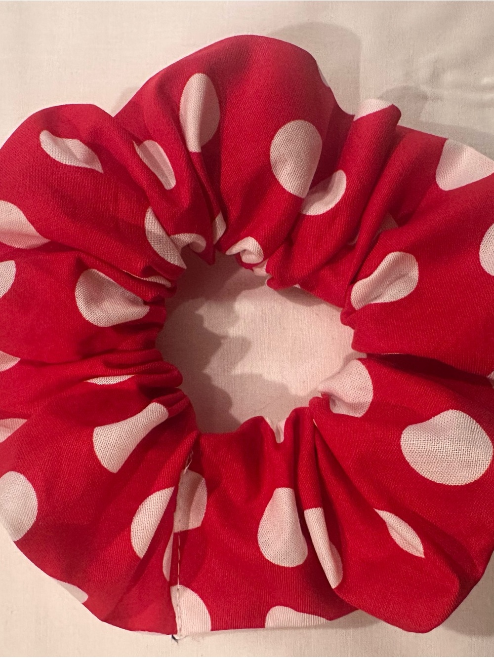 Red Polka Dot Kids Hair Scrunchie